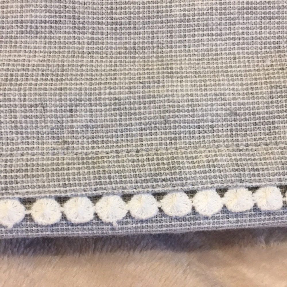Gray Lace Trim  Recyclable Table Cloth Oblong NWT - Picture 9 of 16